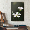 White Flowers Wood Frame Canvas Prints