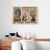 Easily Distracted By Music And Wine Black Woman Canvas Prints PAN18300
