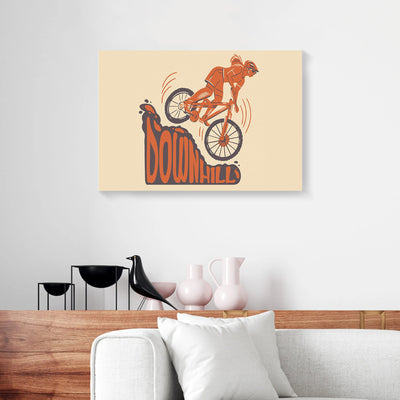 Downhill Mountain Biking Canvas Prints