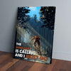 The Mountain Is Calling And I Must Go Mountain Biking Canvas Prints PAN15876