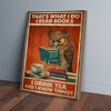 I Read Books I Drink Tea And I Know Things Owl Vintage Canvas Prints PAN03351