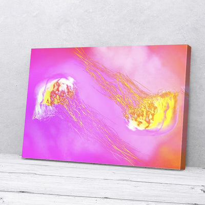 Two Jellyfishes Pastel Canvas Prints