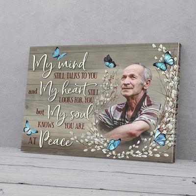 Personalized Memorial Gift Butterfly Canvas Wall Art My Mind Still Talks To You PAN22216