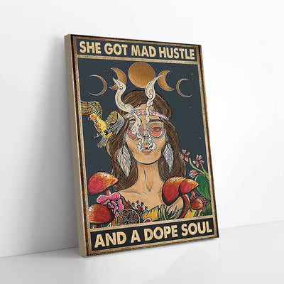 She Got Mad Hustle And A Dope Soul Hippie Girl Canvas Prints