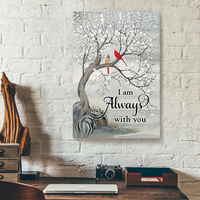 I Am Always With You Cardinal In Snow Love Canvas Prints PAN15900