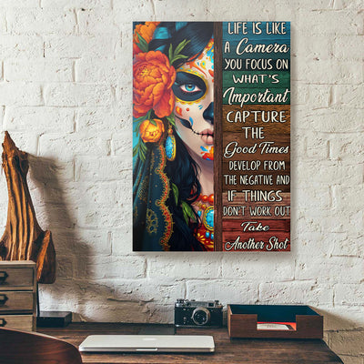 Life Is Like A Camera Hippie Girl Canvas Prints PAN18702
