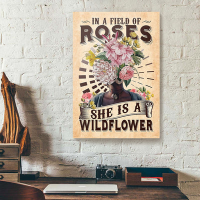 In A Field Of Roses She Is A Wildflower Canvas Prints PAN12735