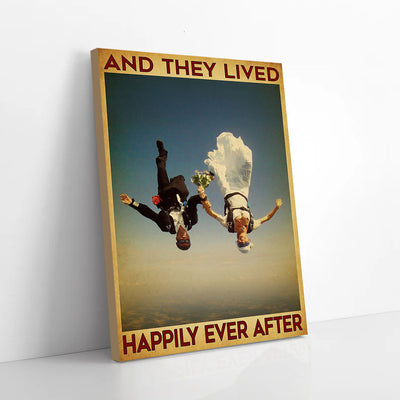 She Lived Happily Ever After Sky Diving Canvas Prints