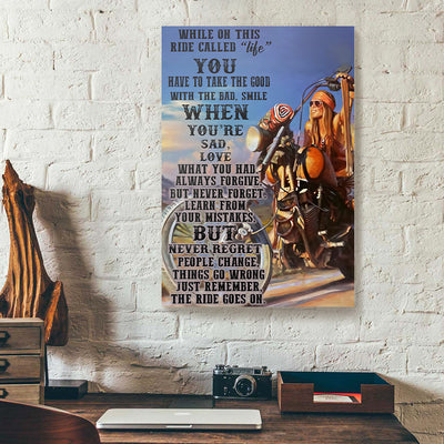 While On This Ride Called Life You Have To Take Motorcycle Canvas Prints