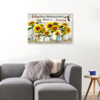 Sunflower Hummingbird Canvas Prints PAN16362