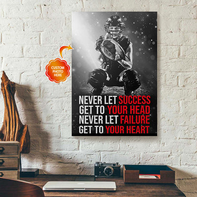 Personalized Softball Canvas Wall Art Never Let Success