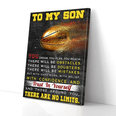 To My Son Rugby Canvas Prints