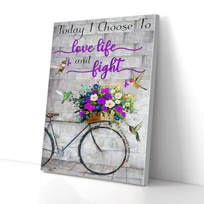 Today I Choose To Love Life And Fight Fibromyalgia Awareness Canvas Prints
