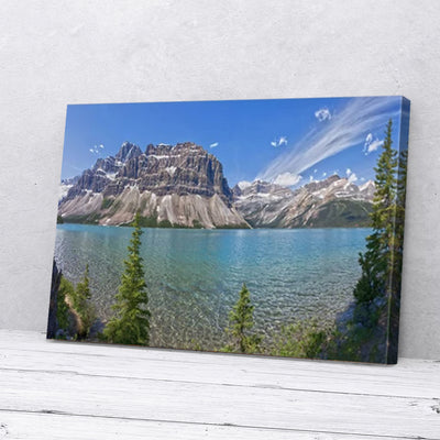 Rocky Mountains By The Beautiful Lake Home Canvas Prints