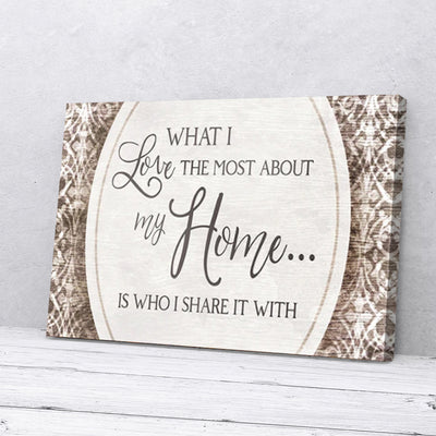 What I Love The Most About My Home Is Who I Share It With Canvas Prints