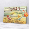 Personalized Gift For Couple Flamigo Beach Canvas Wall Art Together