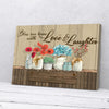 Flowers Canvas Wall Art Bless Our Home With Love & Laughter