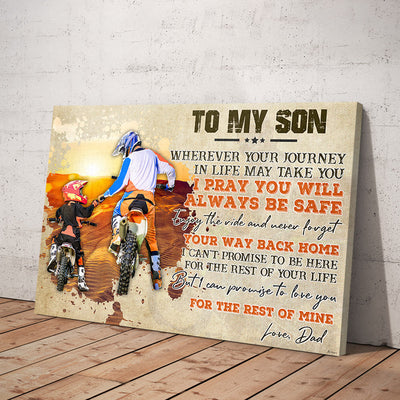 To My Son Motorbike Dad Canvas Prints PAN03257