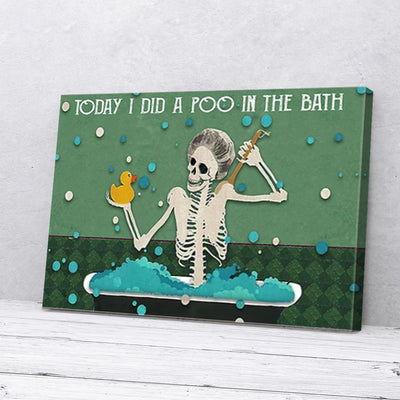 Skeleton In The Bath Canvas Prints
