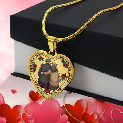 Personalized Valentine's Day Anniversary Gifts For Couple Heart Necklace