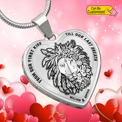 Personalized Valentine's Day Gifts First Kiss Last Breath Heart Necklace