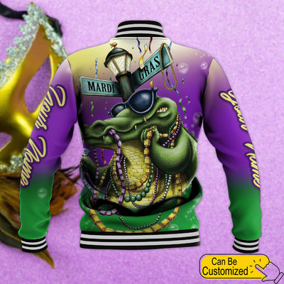 Personalized Mardi Gras Alligator Jacket Baseball PANBBJ0011