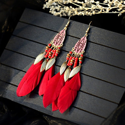 Eagle Feather Native American Beading Earrings