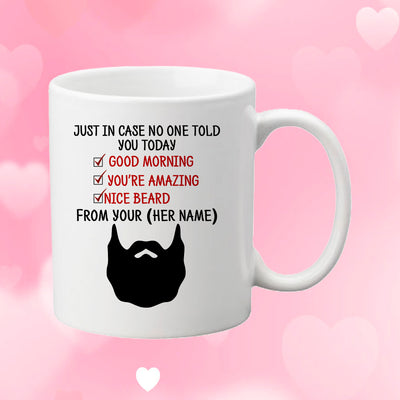 Personalized Valentine Funny Gift Beard And Butt Matching Mug