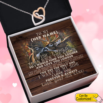 Personalized Valentine's Day Gifts I Wish Interlocking Hearts Necklace