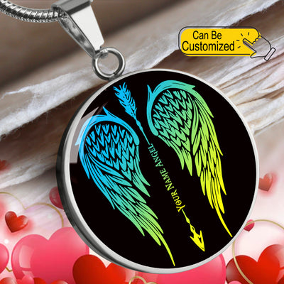 Personalized Valentine's Day Gifts Angel Wings Circle Necklace