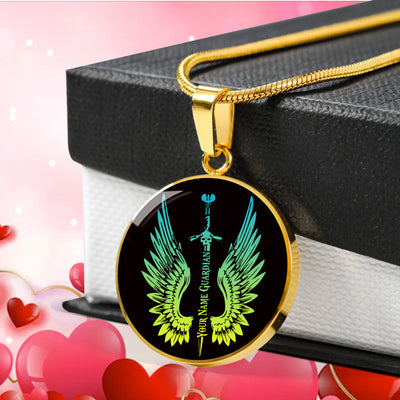 Personalized Valentine's Day Gifts Guardian Wings Circle Necklace