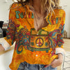 Hippie Psychedelic Camper Van Peace Unique Women Casual Shirt PANCAS040