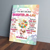 To My Dear Daughter Mother In Law Hippie Canvas Prints
