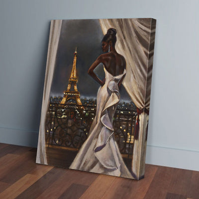Black Lady In Paris Canvas Prints PAN02615