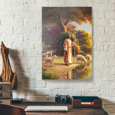 Jesus And Sheep Vertical Canvas Prints PAN03057