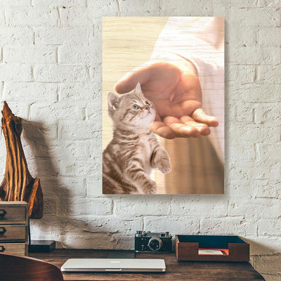 Hold My Hand Cat Jesus Canvas Prints PAN03858
