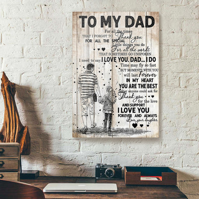 To My Dad Daughter Father's Day Gift Canvas Prints