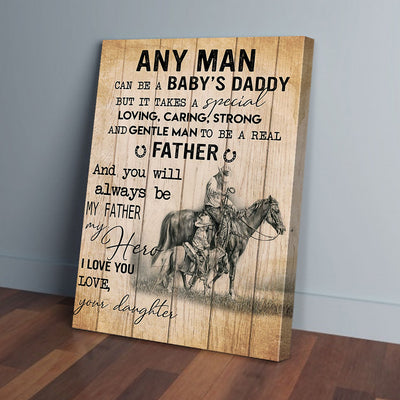To My Dad Daughter Riding Horse Canvas Prints