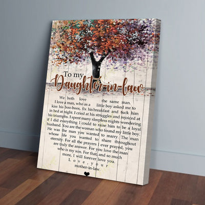 To My Daughter In Law Mother In Law Tree Canvas Prints