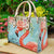 Pretty Flowers Flamingo Bird Leather Tote Bag Handbag For Women