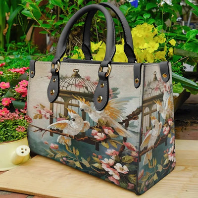 Cockatoo Bird Art Purse Tote Bag Handbag For Women