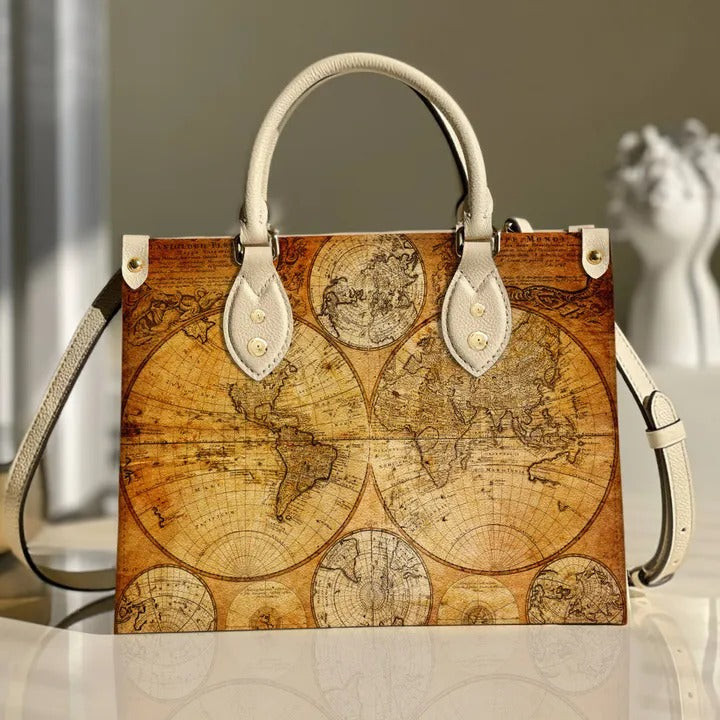 Ancient World Map Vintage Purse Tote Bag Handbag For Women - Bestiewisdom