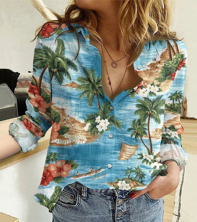 Tropical Hawaii Unique Women Casual Shirt PANCAS036