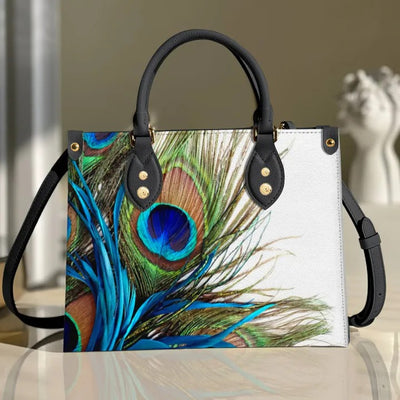 Feather Of Peacock Purse Tote Bag Handbag For Women