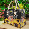 African American Black Queen Girl Sunflower Personalized Name Purse Tote Bag Handbag For Women PANLTO0050