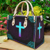 Christian Cross Light Color Purse Tote Bag Handbag For Women