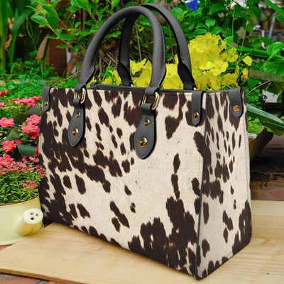 Cow Brown Cowhide Purse Tote Bag Handbag For Women