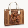 Dachshund Dog Wood Floral Purse Tote Bag Handbag For Women
