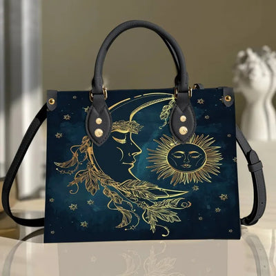 Boho Sun Moon And Stars Hippie Purse Tote Bag Handbag For Women