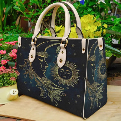 Boho Sun Moon And Stars Hippie Purse Tote Bag Handbag For Women